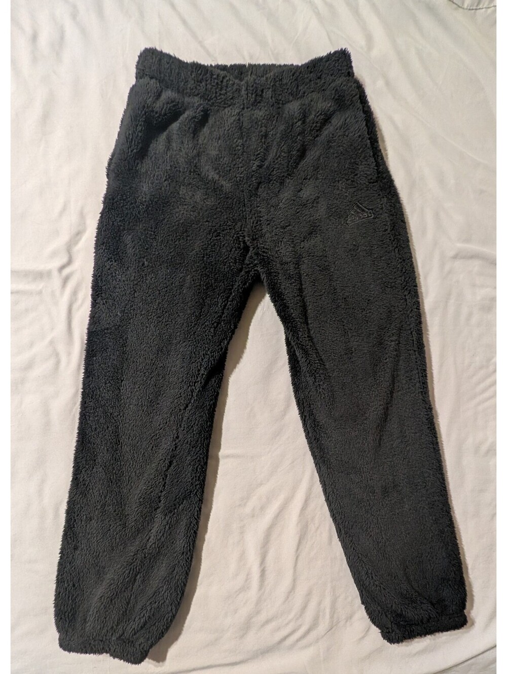 adidas Youth Unisex Cozy Fleece Sherpa Joggers Black Size XL (16)